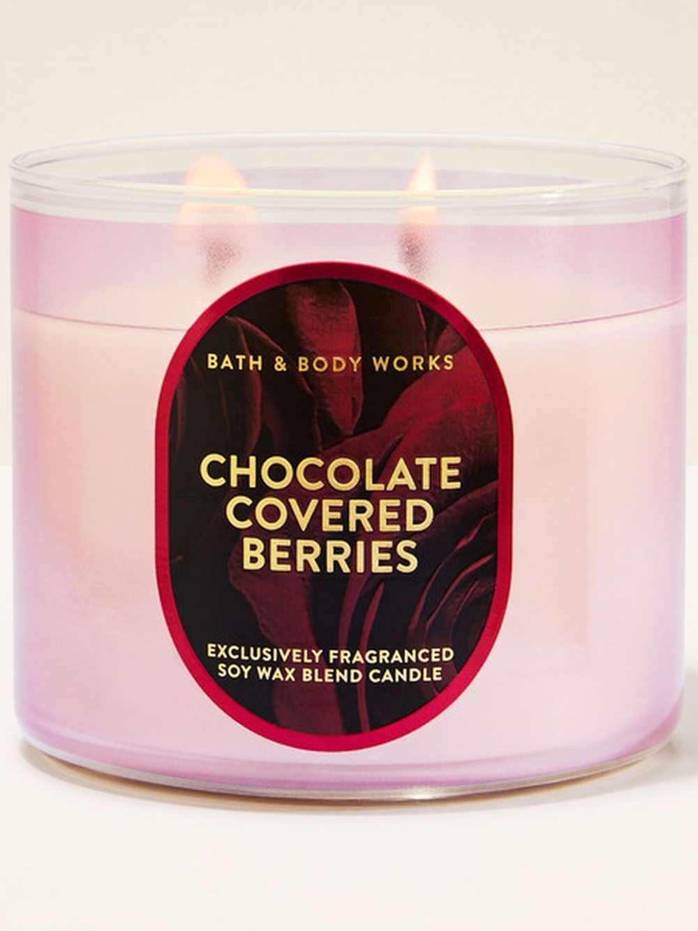 SOLD OUT Bath & Body Works Chocolate Covered Berries 3-Wick Candle - Pink